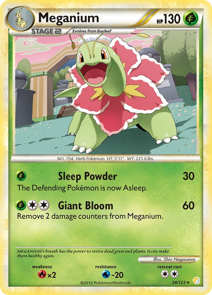 Meganium (26/123) (Theme Deck Exclusive) [HeartGold & SoulSilver: Base Set]