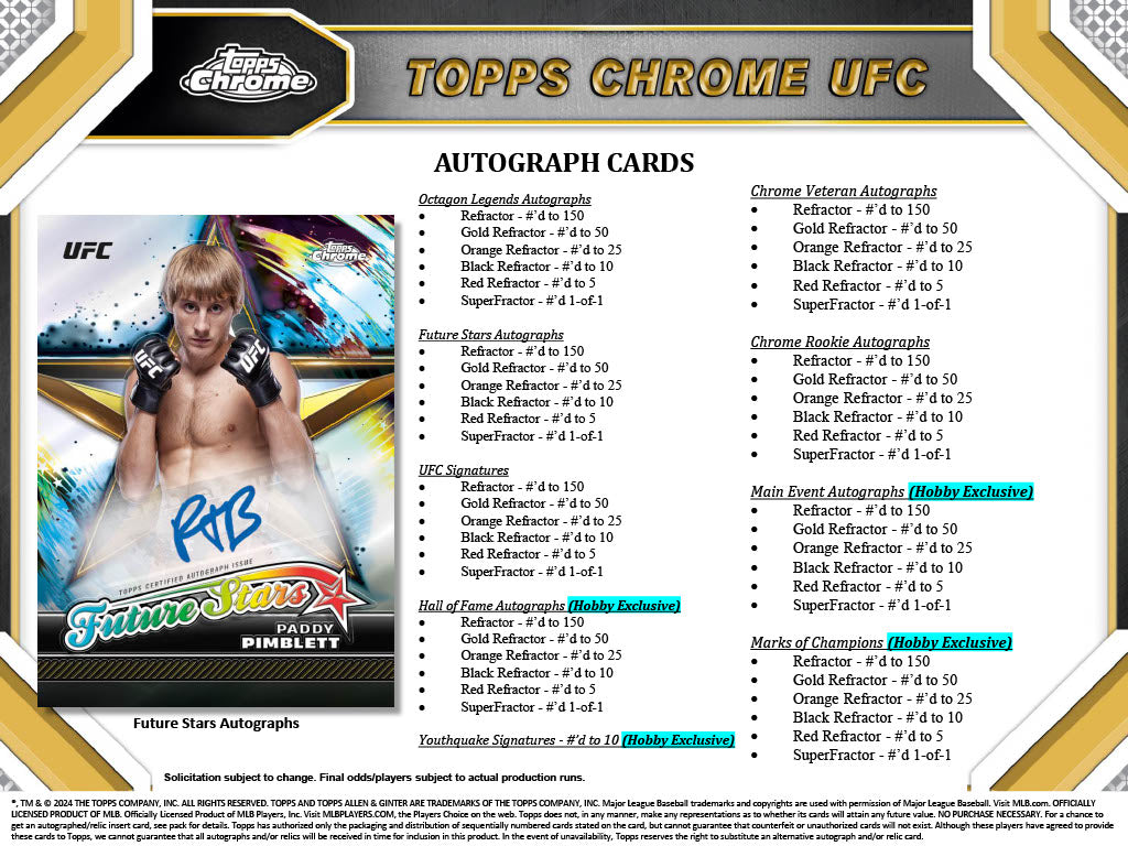 2024 Topps Chrome UFC Hobby