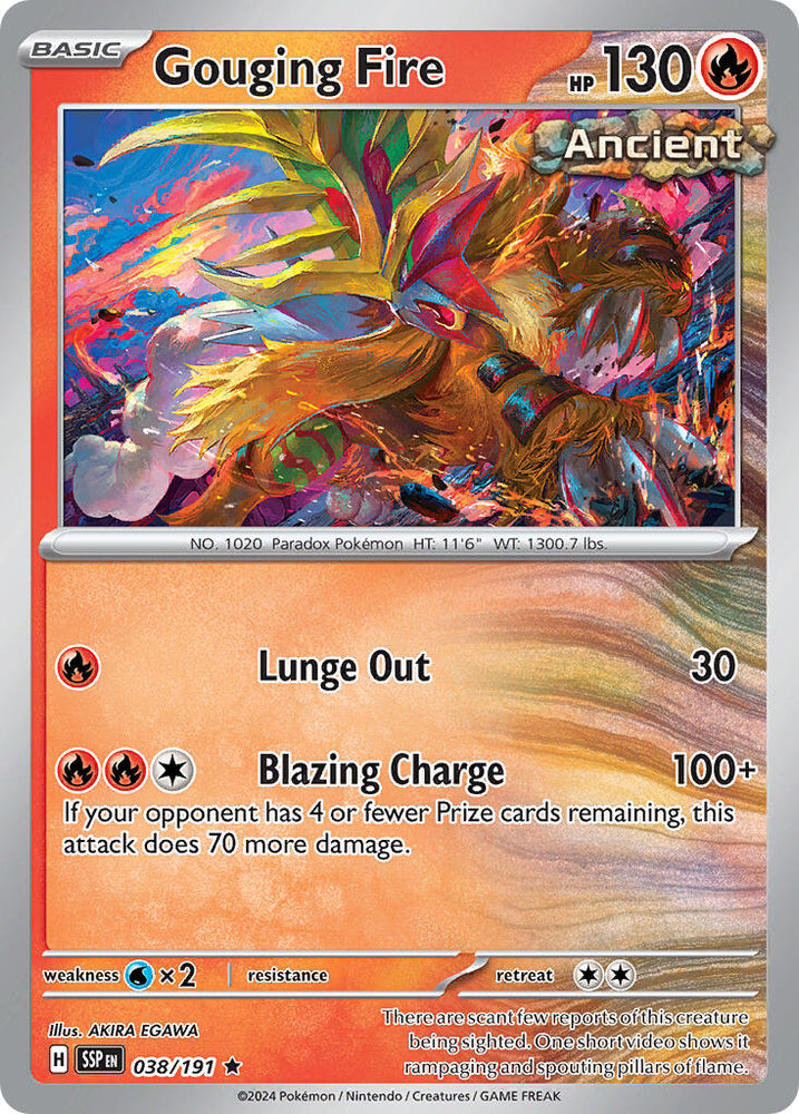 Gouging Fire (038/191) (Theme Deck Exclusive) [Scarlet & Violet: Surging Sparks]