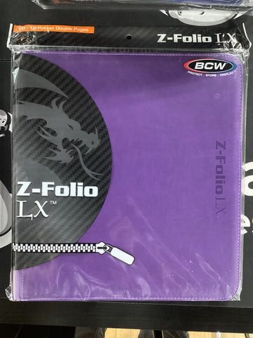 BCW Z-Folio 12-Pocket Zippered LX Binder (Purple; 480 ct)