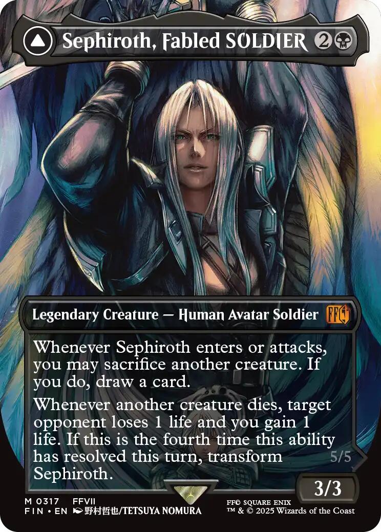mtg behemoth final fantasy Sephiroth, Fabled SOLDIER // Sephiroth, One-Winged Angel (Borderless)