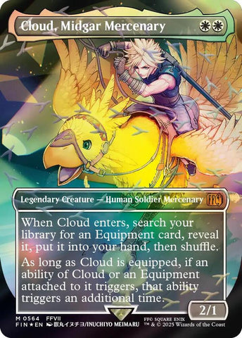 Cloud, Midgar Mercenary (Borderless) (Chocobo Track Foil) [Final Fantasy]