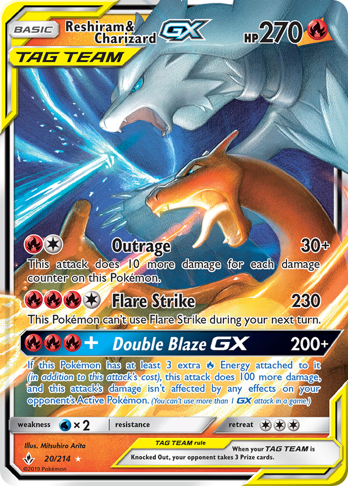 Reshiram & Charizard GX (20/214) [Sun & Moon: Unbroken Bonds]