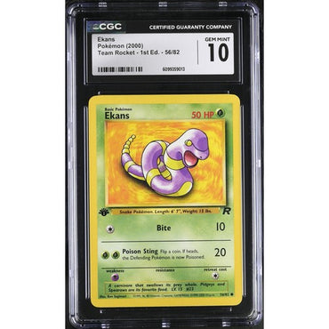 CGC 10 Ekans 1st Edition 56/82- Team Rocket