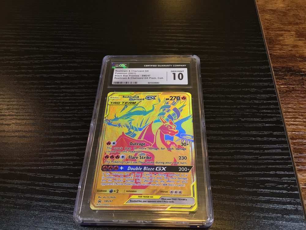 CGC 10 Pokémon Reshiram & Charizard GX SM247 - Black Star Promo
