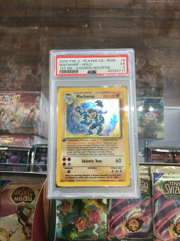 PSA 5 Pokémon Machamp (1st Edition, Cosmos Holo) 8/102 - 2000 WOTC