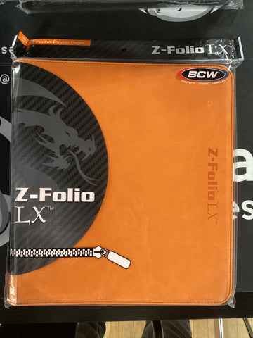 BCW Z-Folio 12-Pocket Zippered LX Binder (Orange; 480 ct)