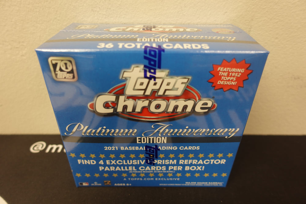 2021 Topps Chrome Platinum Anniversary Baseball Blue Mega Box