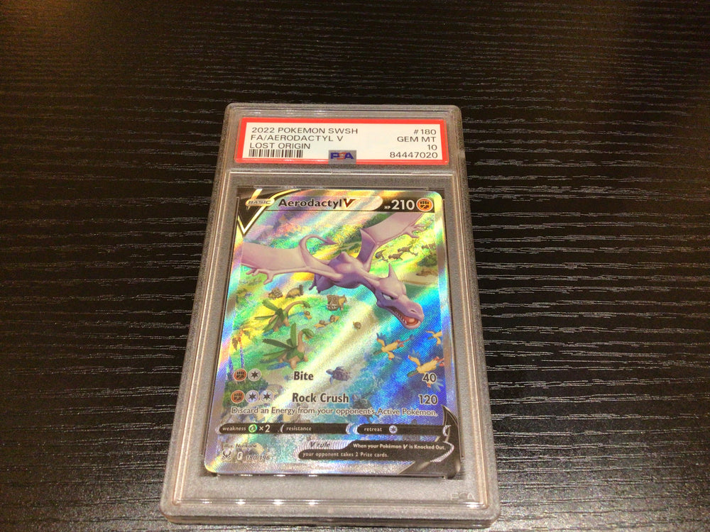 PSA 10 Pokémon Aerodactyl V (Alternate Full Art) 180/196 - Lost Origin