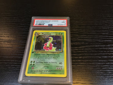 PSA 9 Pokémon Meganium (1st Edition) 11/111 - Neo Genesis