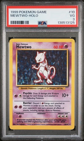 PSA 3 Pokémon Mewtwo - 1999 Pokémon Game 10/102