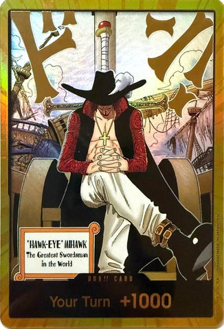 DON!! Card (Dracule Mihawk) (Gold) - The Azure Sea's Seven (OP14)