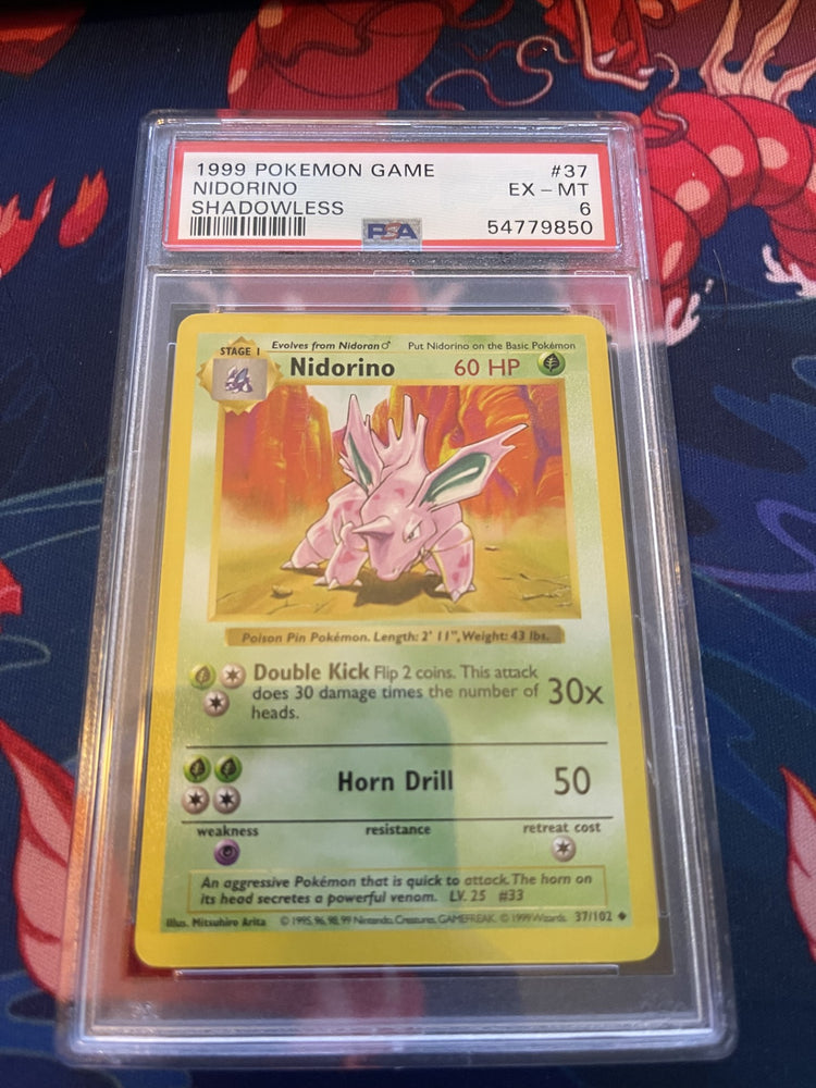 PSA 6 Pokémon Nidorino (Shadowless) 37/102 - 1999 Pokémon Game