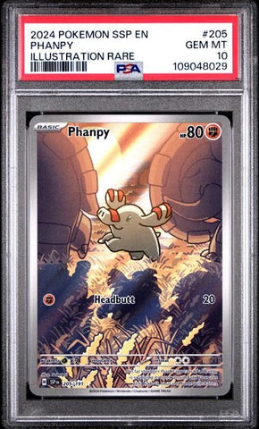 PSA 10 Pokémon Phanpy 205/191 - Surging Sparks