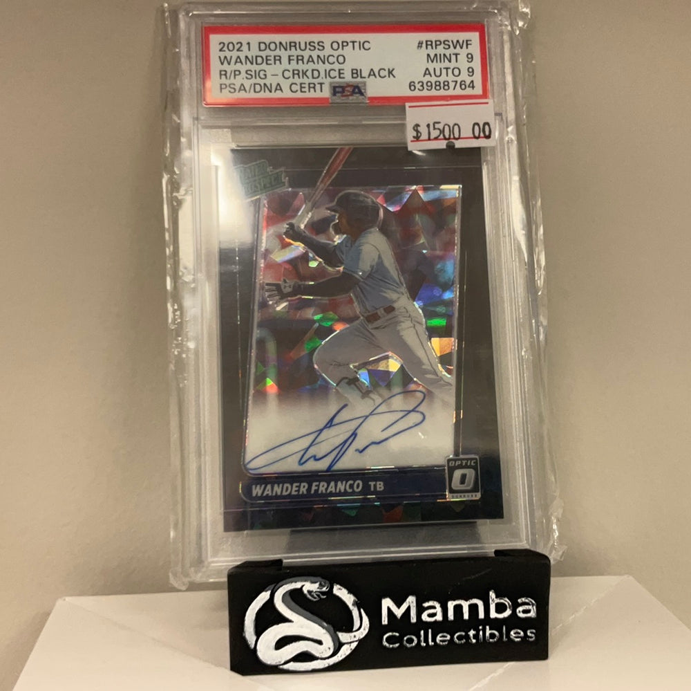 2021 Donruss Optic Wander Franco - R/P. Sig - Crkd Ice Black (PSA 9 - AUTO 9)